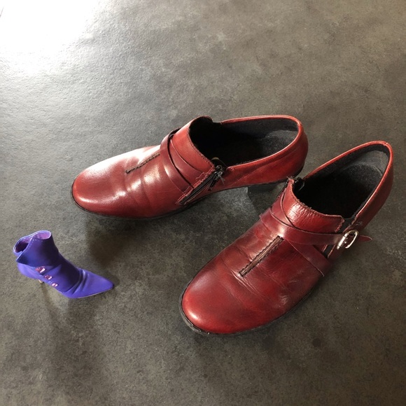 Burgundy slip on block heels, Rieker Sz EU37 - Picture 8 of 12